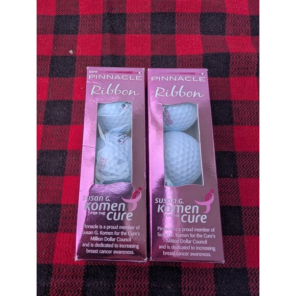 Lot of 9 Pinnacle Ribbon/Gold Ribbon Golf Balls Susan Komen Breast White & Pink - Picture 12 of 16